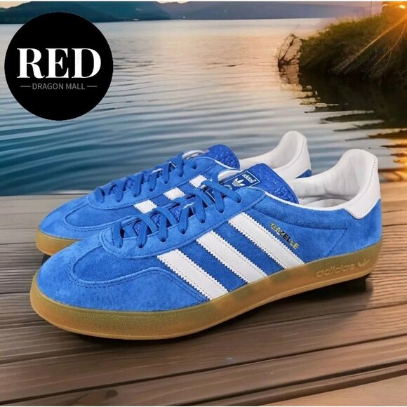 adidas Other - Adidas Gazelle Indoor Casual Low top Sneakers Blue White H06260 - Men's Size 11